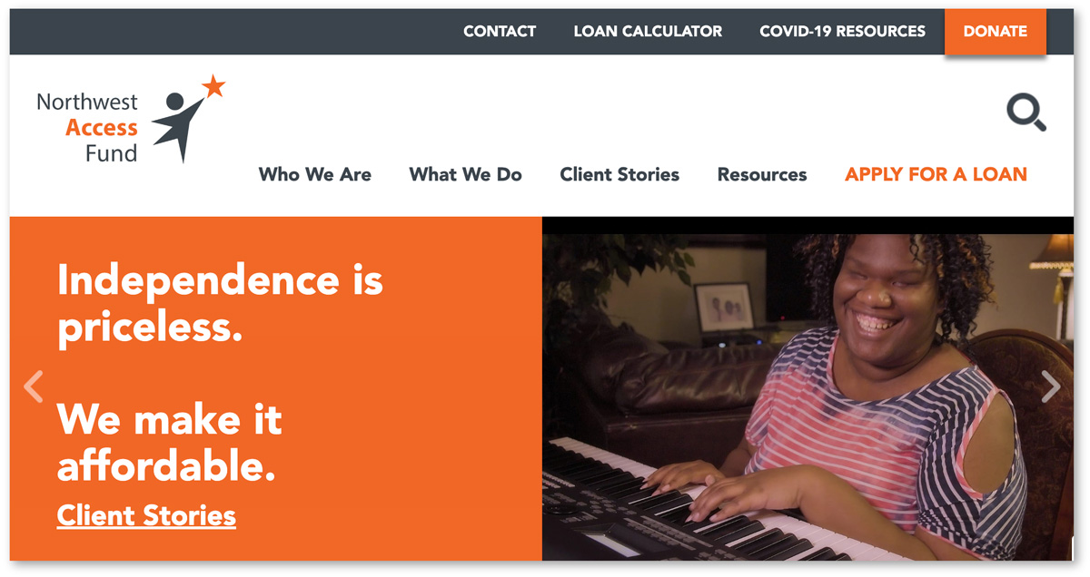 Image: Screenshot of the Northwest Access Fund website homepage.