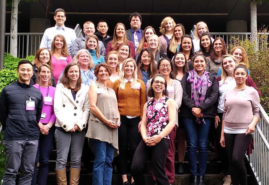 Photo: UW LEND trainee class of 2019 standing on the stairs outside of the IHDD building.