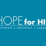 Image: Hope for HIE logo that is white text on a blue background.