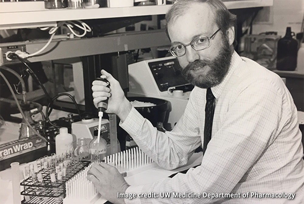 Photo: Early career photo of scientist and researcher William 'Bill' Catterall, UW Medicine and Chair of the UW Department of Pharmacology