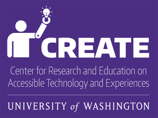 Image: UW CREATE logo/icon - Center for Research and Education on Accessible Technology and Experiences.