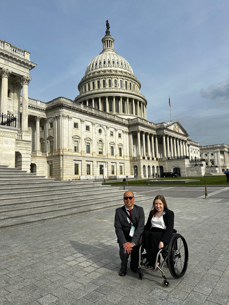 Photo: LEND Trainees Ed Lam and Kyann Flint in front of the Capitol Building in Washington DC.