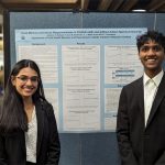 Photo: Poster Presenter at the IHDD Research Day - Megha Santhosh and Shubham Bansal