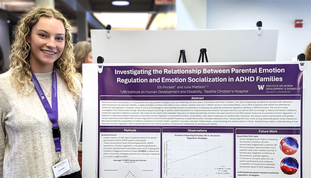 Photo: Student poster presenter at the 2024 IHDD Research Day.