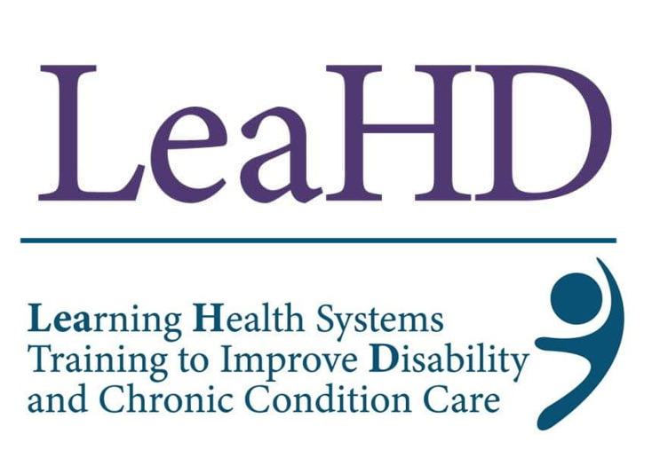 Image: Logo for LeaHD, Learning Health Systems Training to Improve Disability and Chronic Condition Care Center