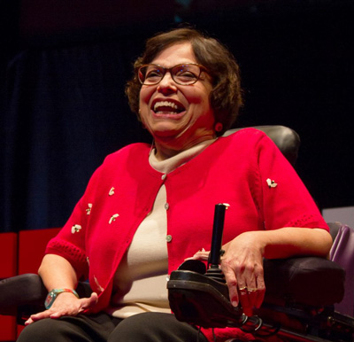 Photo: Judith Heumann on stage during her Ted Talk