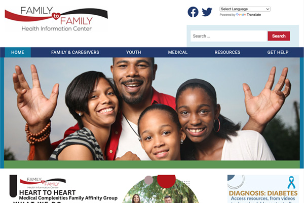 Image: Screenshot of the Family to Family Health Information Center website.