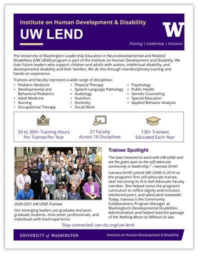 UW LEND Fact Sheet Screenshot