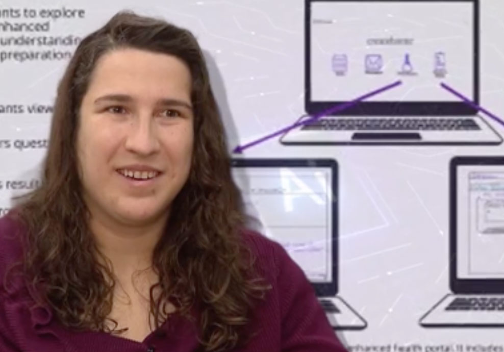 Screen shot of Kate Glazko, UW CREATE, on KOMO news. 
